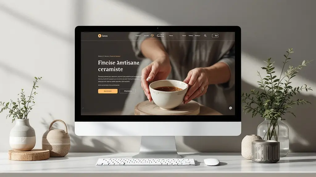 Boutique en ligne artisanale d'une artisane céramiste présentant ses créations